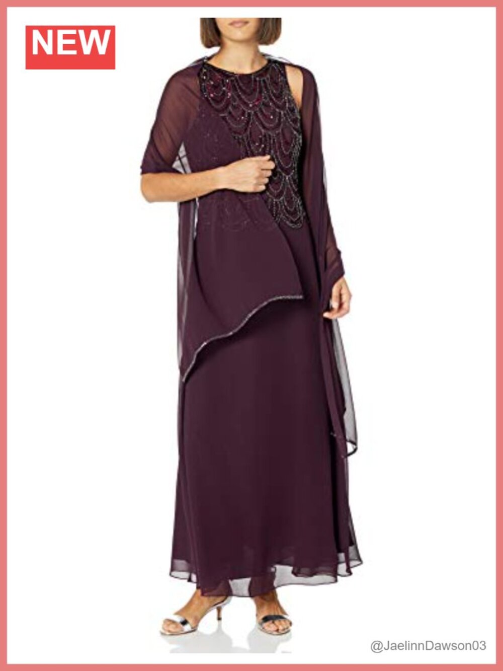 Womens Sleeveless Beaded Scallop Trim Mock Flare Formal Dress